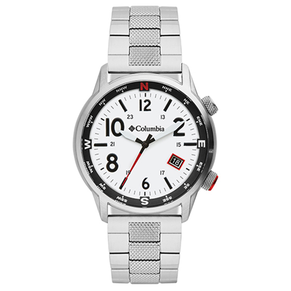 Outbacker White 3-Hand Date Stainless Steel Bracelet Watch