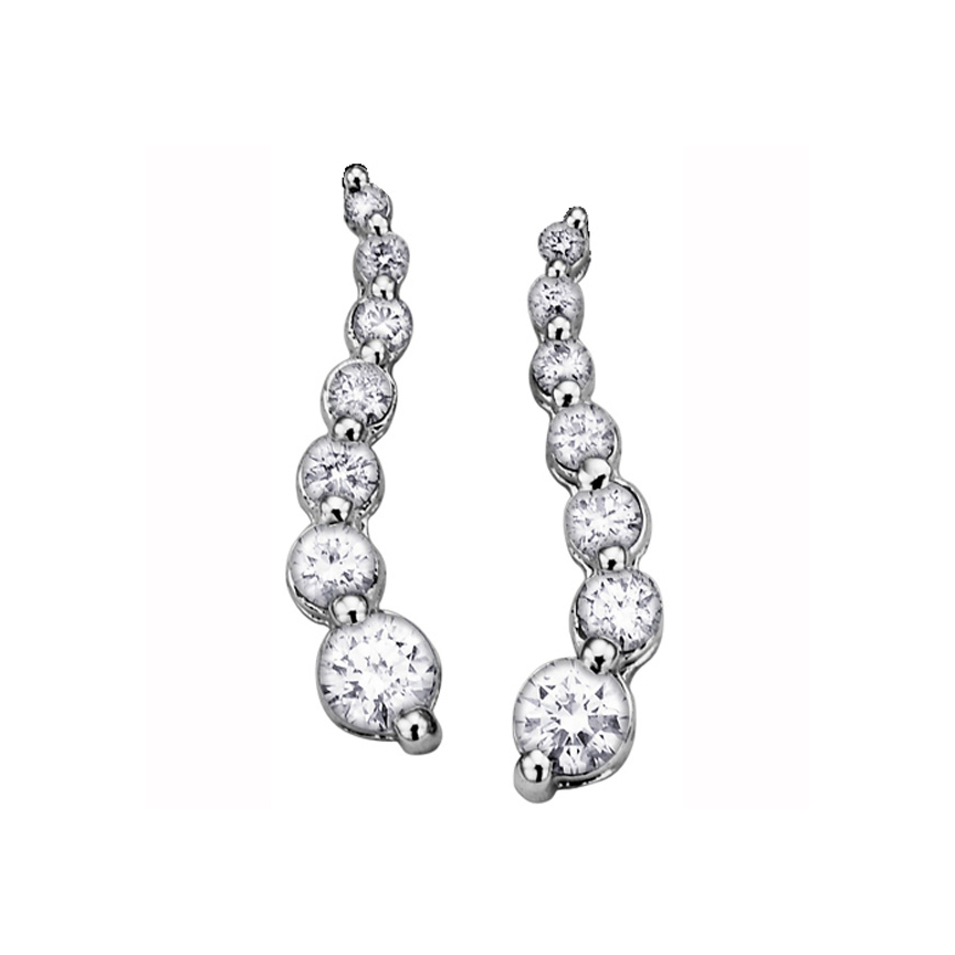 Diamond Drop Earrings in 14K White Gold (0.50 CT. T.W.)