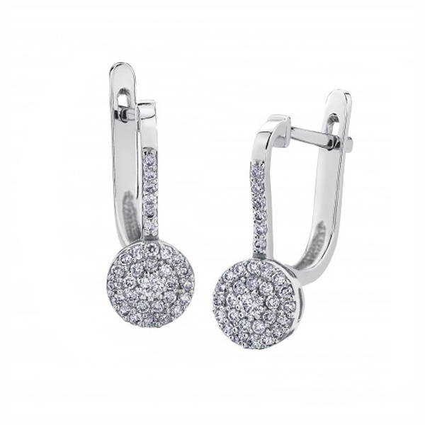 Diamond Cluster Drop Earrings in 10K White Gold (0.275 CT. T.W.)