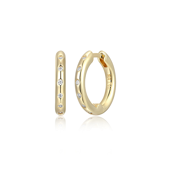 Diamondlite Cubic Zirconia 16mm Polished Hoop Earrings - Gold