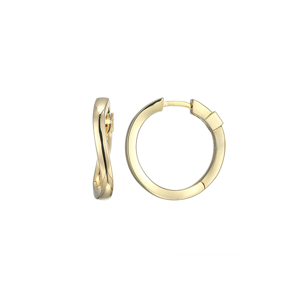 E32LCQH-Y "Luna" Sterling Silver 20mm Twisted Hoops Earrings