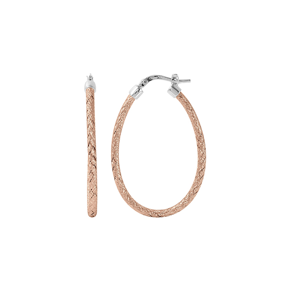 ECGS2Q00Z-R Sterling Silver "JODY OVAL" 30mm Oval Hoop Earrings
