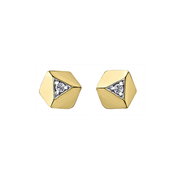 Diamond Stud Earrings in 10K Gold (0.08 CT. T.W.) - Gold