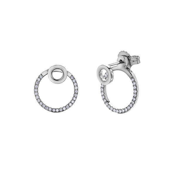 Diamond Stud Earrings in 10K (0.13 CT. T.W.) - Silver