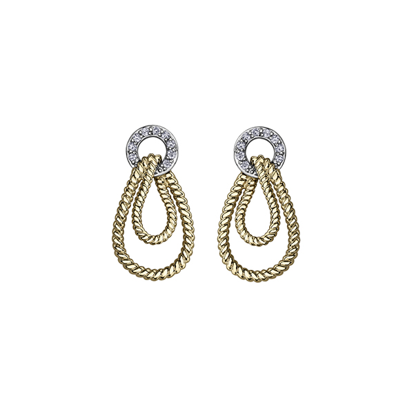 Diamond Stud Earrings in 10K (0.11 CT. T.W.) - Silver and Gold