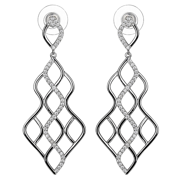Diamondlite Cubic Zirconia Weave Earrings in Silver
