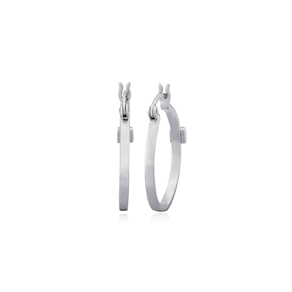 ER2LAGP-W "Hoops" Sterling Silver Square Tube Hoop Earrings