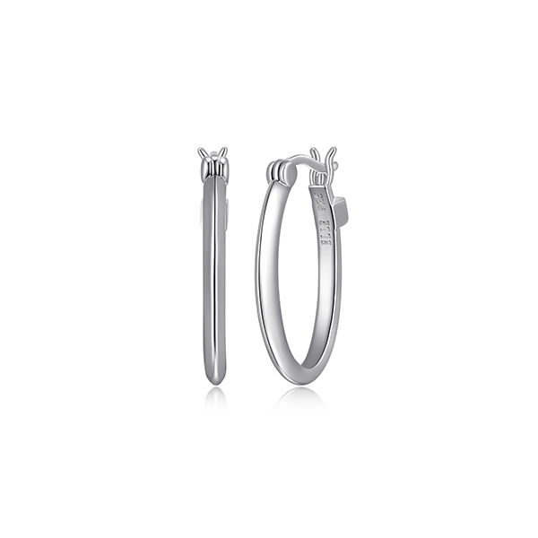 ER2LCPN-W "Mirage" Oval Hoop Earrings