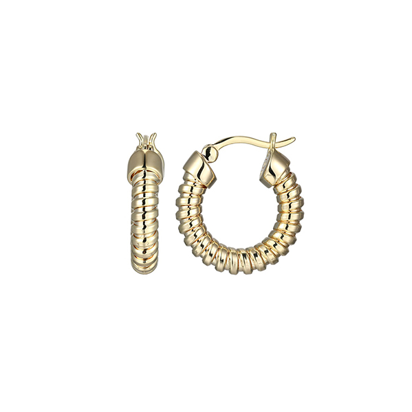 ES2Q0GZ-Y Sterling Silver "Tubogas" 20mm Hoop Earring with Tube