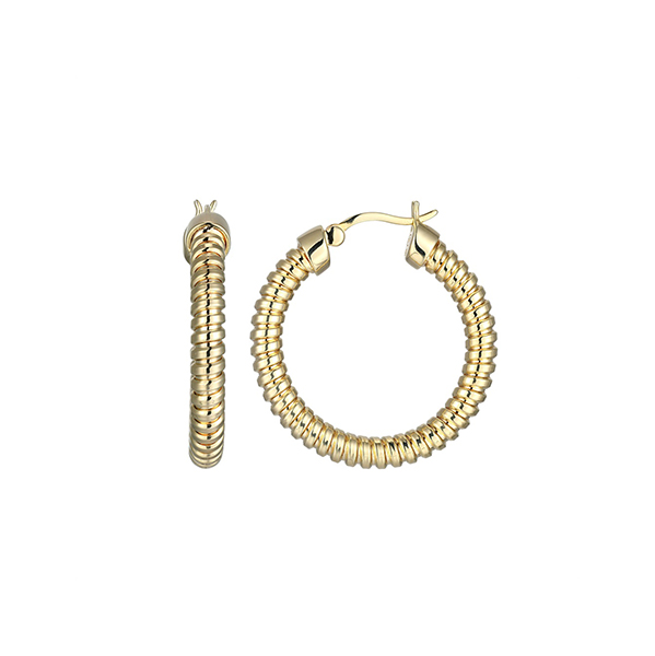 ES2Q0H0-Y Sterling Silver "Tubogas" 30mm Hoop Earring with Tube