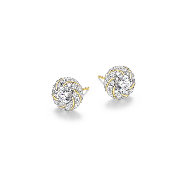 ES2Q0HV-2T Sterling Silver "Gleam" 5mm Cubic Zirconia Ball Stud Earrings