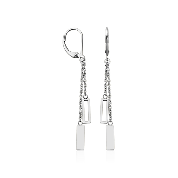 CJ Steelx Double Layer Leverback Earrings - Silver