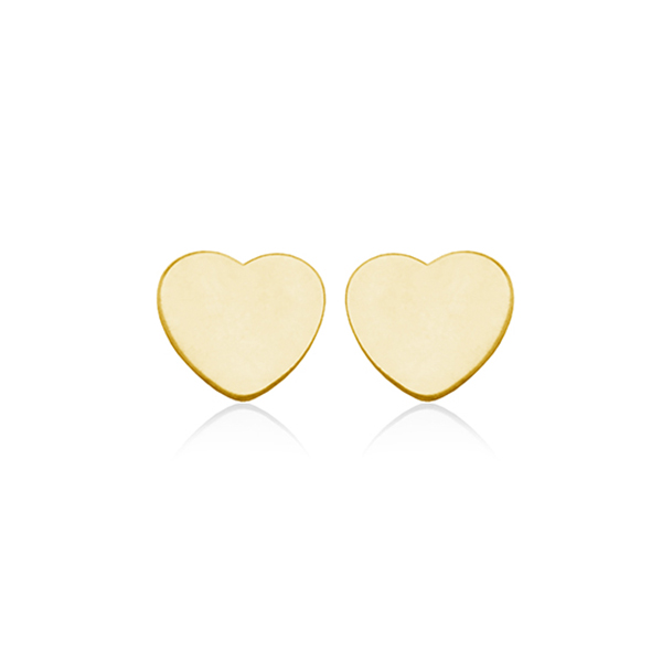 Valentine's Day CJ Steelx Heart Stud Earrings - Gold