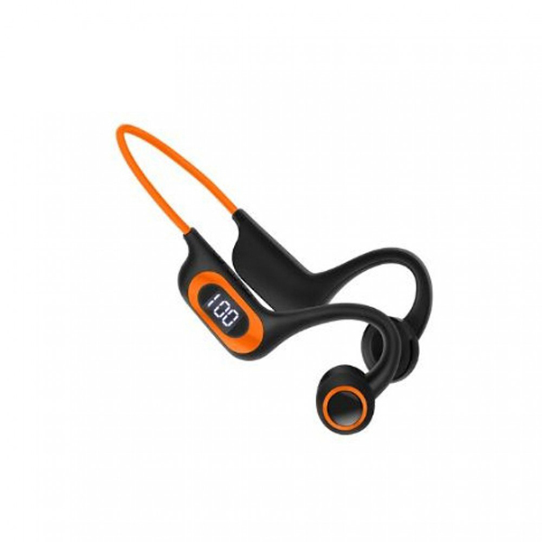 Open Ear Bone Conduction Earhook Design Bluetooth Wireless Headset Headphone with Micro SD Card Slot KIAKZ-G3 for Universal Cell Phone And Bluetooth Device - Orange