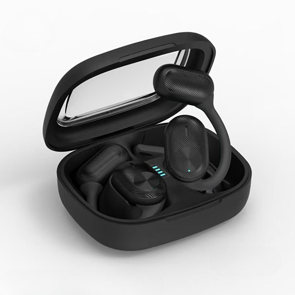 Open Ear Wireless Bluetooth Earphones with Noise Reduction and Clear Sound Experience KIBS03 for Universal Cell Phone And Bluetooth Device - Black