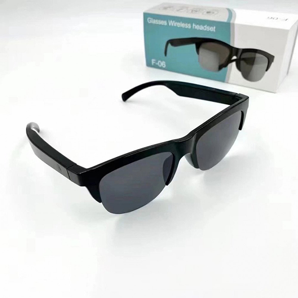 Ultra Light Frame Smart Glasses Bluetooth Wireless Stereo Music Audio Sunglasses KIF06 for Universal Cell Phone And Bluetooth Device - Black