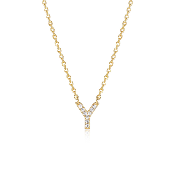 Diamondlite Cubic Zirconia Mini Initial Y Necklace - Gold