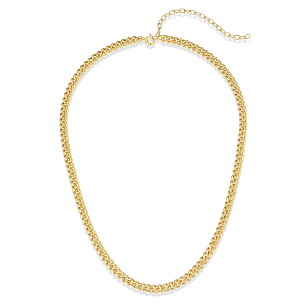 4.5mm Curb Chain in Sterling Silver - Gold