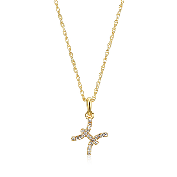Diamondlite Cubic Zirconia Pisces Zodiac Rope Necklace - Gold