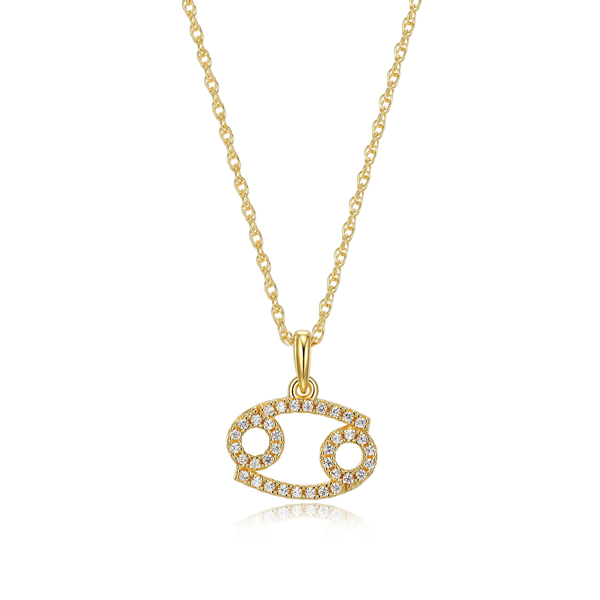 Diamondlite Cubic Zirconia Cancer Zodiac Rope Necklace - Gold