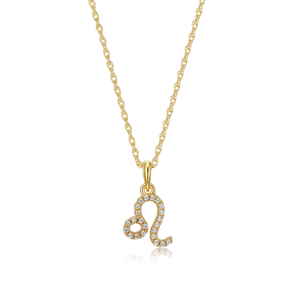 Diamondlite Cubic Zirconia Leo Zodiac Rope Necklace - Gold