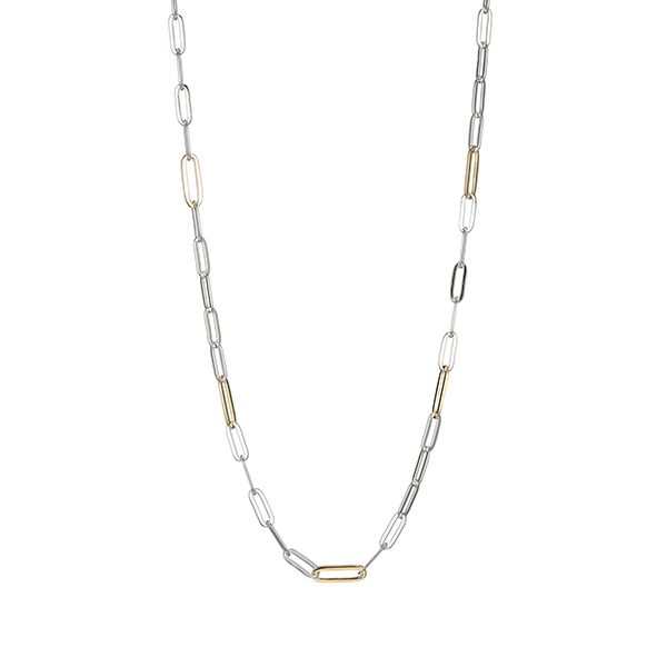 NCGR0Q08M-2T Sterling Silver "PAPERCLIP" Oval Link Chain
