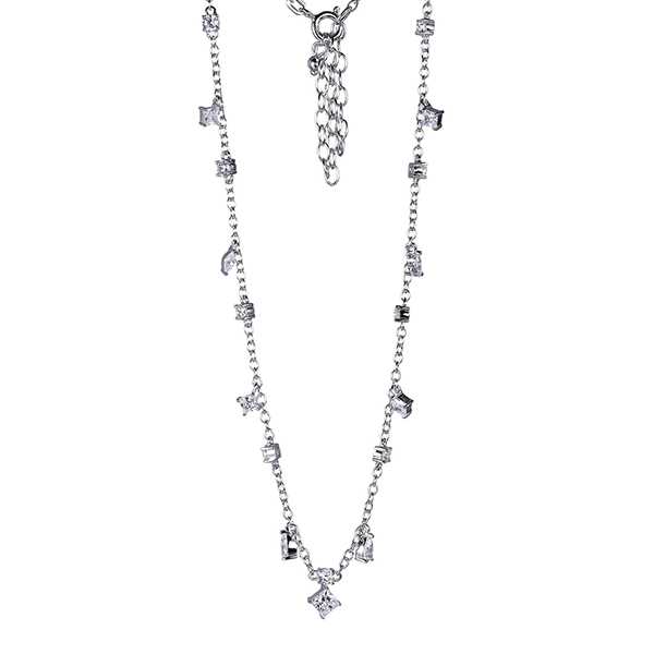 Diamondlite Cubic Zirconia Multi-stone Choker Necklace in Silver