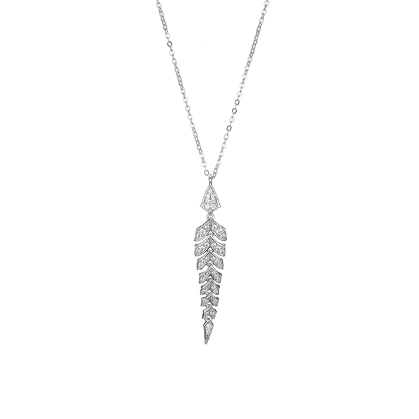 Diamondlite Cubic Zirconia Fishtail Necklace - Silver