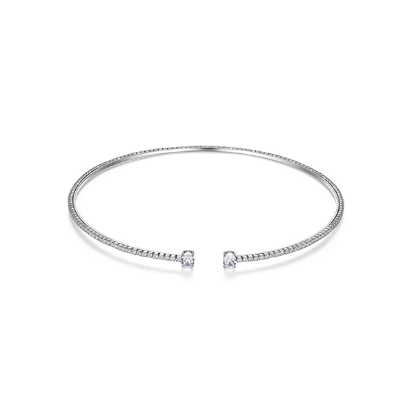 Diamondlite Cubic Zirconia Reversible Flexible Wire Choker - Silver
