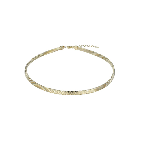 NS0Q0ET-Y Sterling Silver "Tubogas" Oval Hollow Tubular Necklace