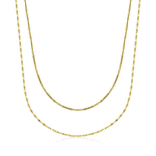 CJ Steelx Layered Chain Necklace - Gold