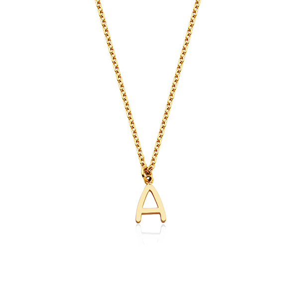 CJ Steelx Carded Letter "A" Necklace - Gold