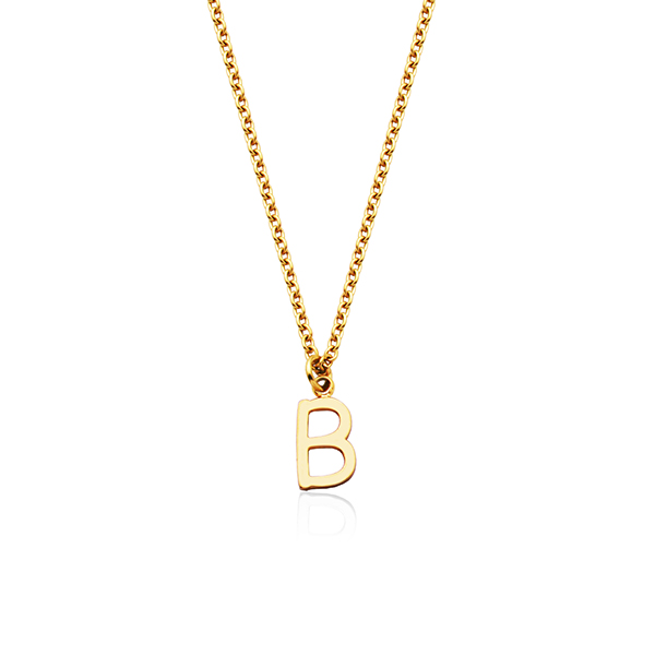 CJ Steelx Carded Letter "B" Necklace - Gold