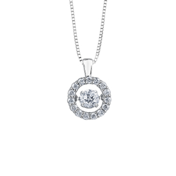 Diamond Halo Pendant in 10K White Gold (0.35 CT)