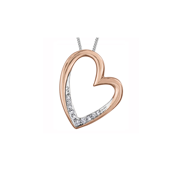 Heart Shaped Diamond Pendant in 10K Rose Gold (0.054 CT. T.W.)