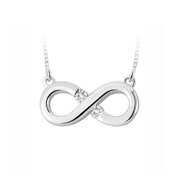 Canadian Diamond Infinity Necklace in 10K White Gold (0.08 CT TW)