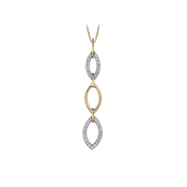 Diamond Pendant in 10K Gold and White Gold (0.25 CT. T.W.) - Silver and Gold