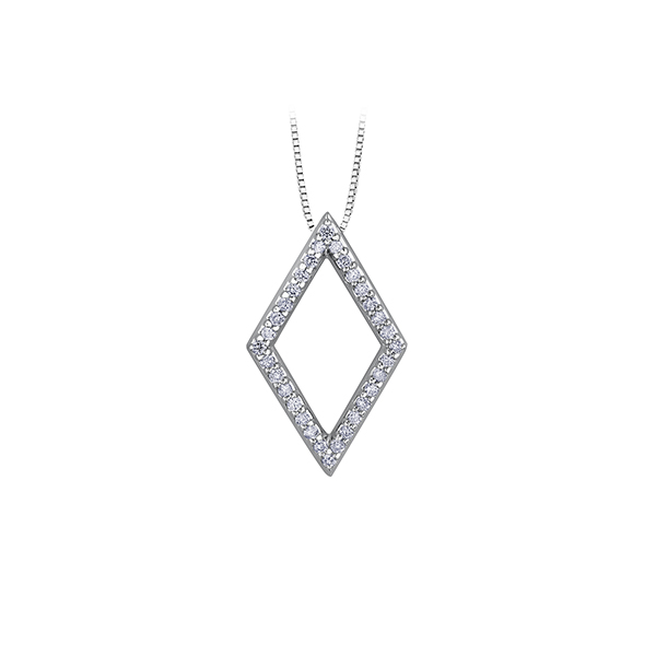 Diamond Pendant in 10K White Gold (0.16 CT. T.W.) - Silver