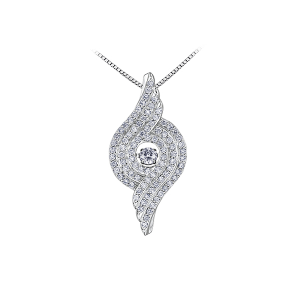 Diamond Pendant in 10K White Gold (0.1 & 0.44 CT. T.W.) - Silver