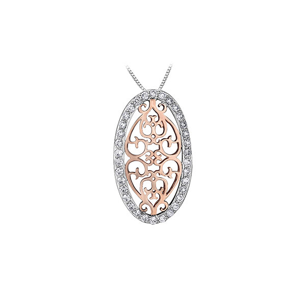 Diamond Pendant in 10K (0.34 CT. T.W.) - Silver and Rose