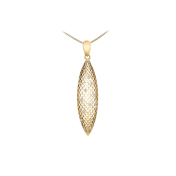 Oval Diamond Pendant in 10K Gold (0.1 CT. T.W.) - Gold
