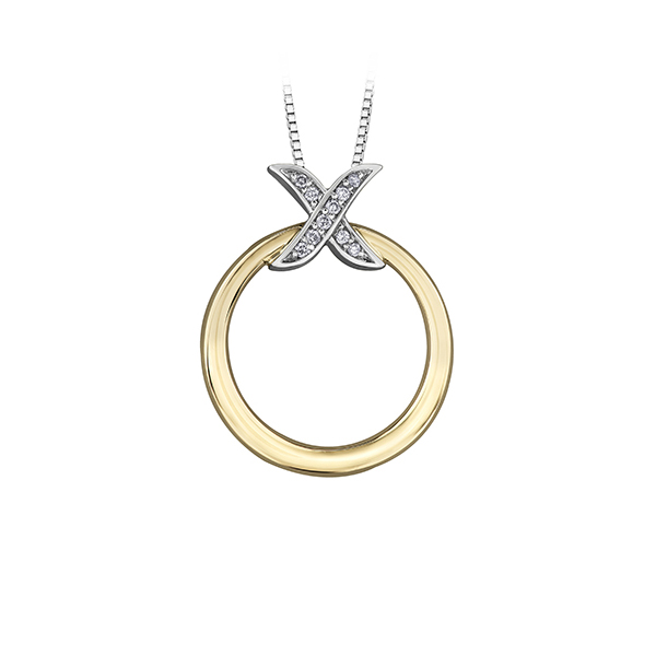 Diamond Pendant in 10K (0.048 and 0.025 CT. T.W.) - Silver and Gold