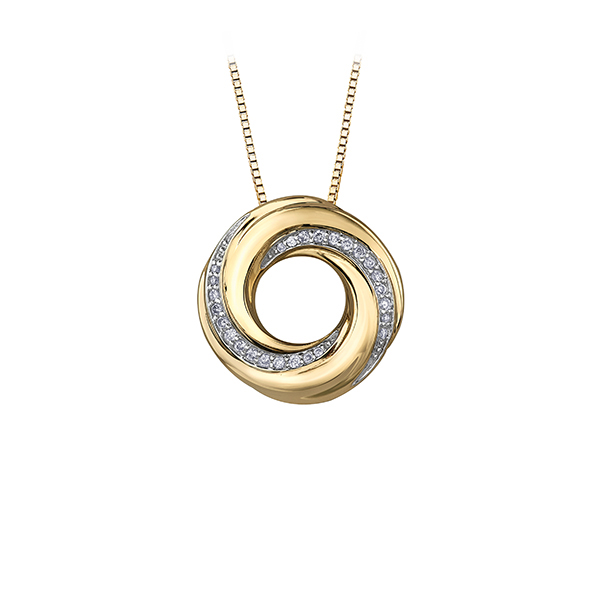 Diamond Pendant in 10K (0.09 and 0.02 CT. T.W.) - Gold