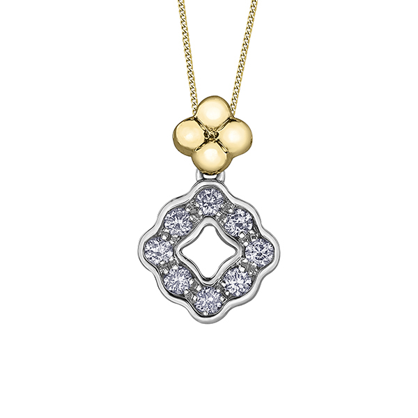 Diamond Pendant in 10K (0.25 CT. T.W.) - Silver and Gold