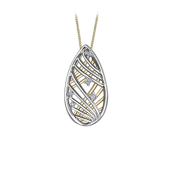 Diamond Pendant in 10K (0.034, 0.01 and 0.016 CT. T.W.) - Silver and Gold