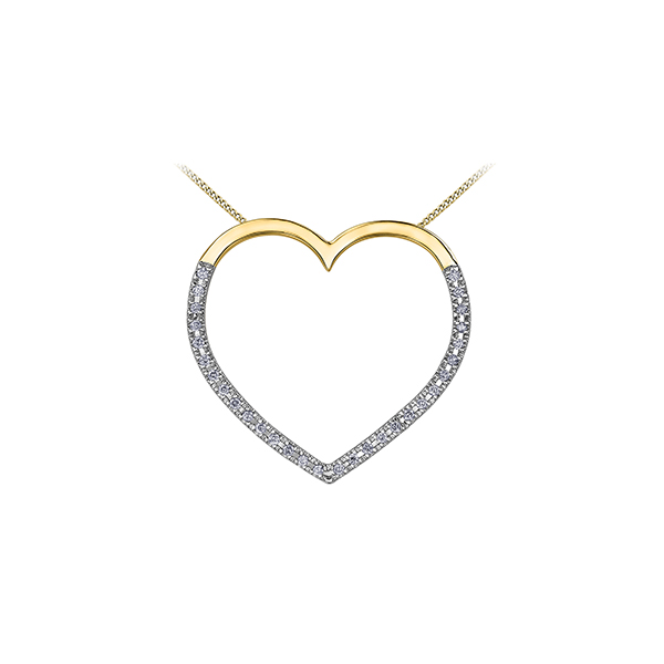 Diamond Heart Pendant in 10K Gold (0.15 CT. T.W.) - Gold