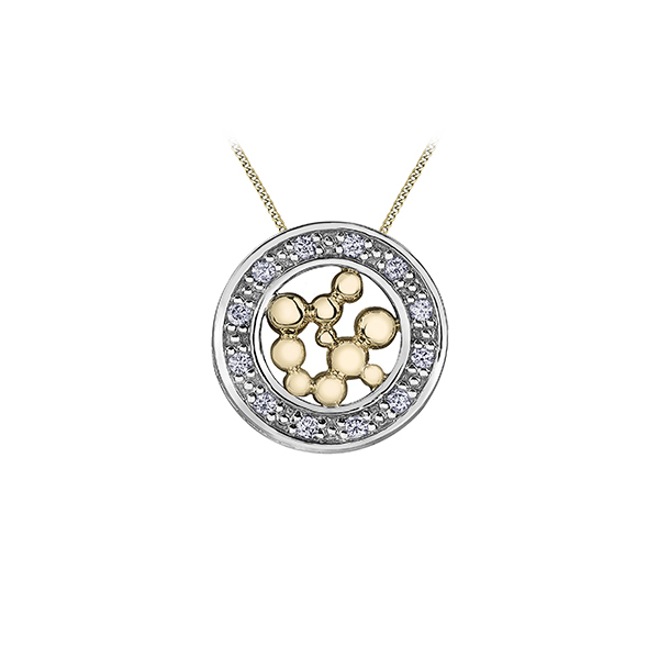 Diamond Pendant in 10K (0.12 CT. T.W.) - Silver and Gold