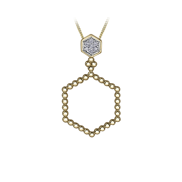 Diamond Pendant in 10K (0.05 CT. T.W.) - Silver and Gold