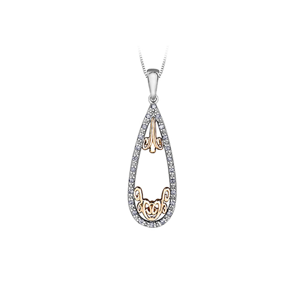 Diamond Pendant in 10K (0.12 CT. T.W.) - Silver and Rose