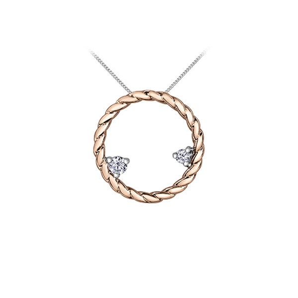 Diamond Pendant in 10K (0.05 and 0.025 CT. T.W.) - Silver and Rose